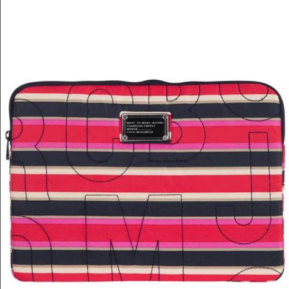 Marc Jacobs Striped Nylon Laptop Bag! With Strap!